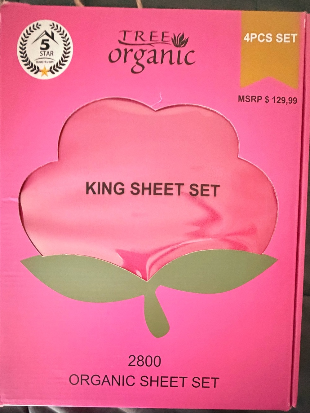 Pink King Sheet Set - 4PC Organic Bedding